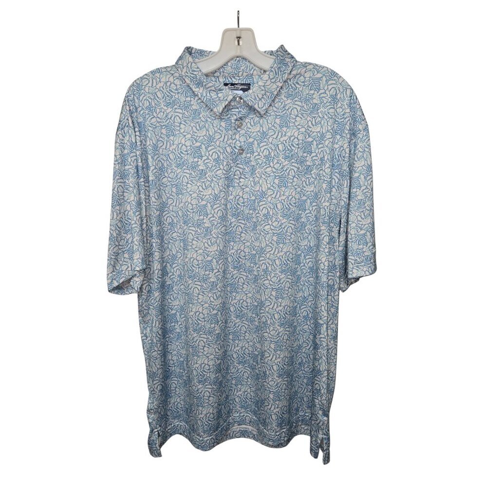 Ben Hogan Mens Polo Shirt XL Performance Stretch Recycled Polyester Blue Golf